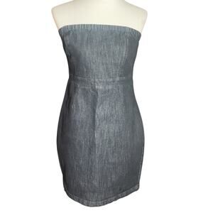 y2k Roommates strapless dark wash denim mini dress medium